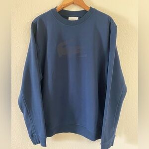 Lacoste Men's Navy Blue Cotton Croc Graphic CrewNeck Longsleeve Sweatshirt Large